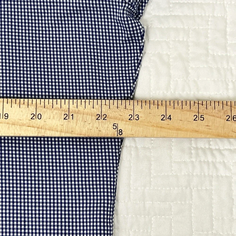 Mizzen+Main Trim Fit Shirt Mens XL Blue Check Commuter Performance Stretch